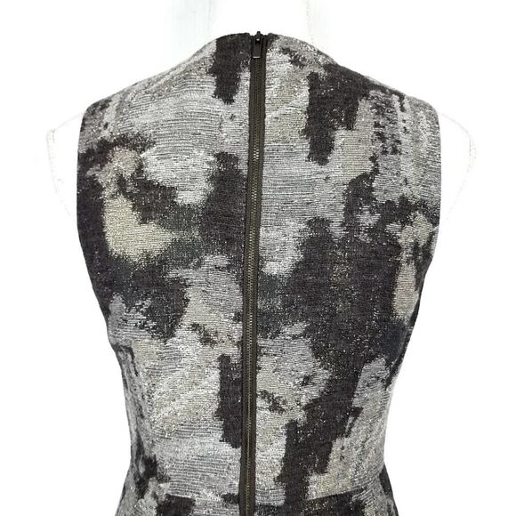 Banana Republic Brown Abstract Marbled Metallic Sheath Dress Size 4 - Picture 5 of 9